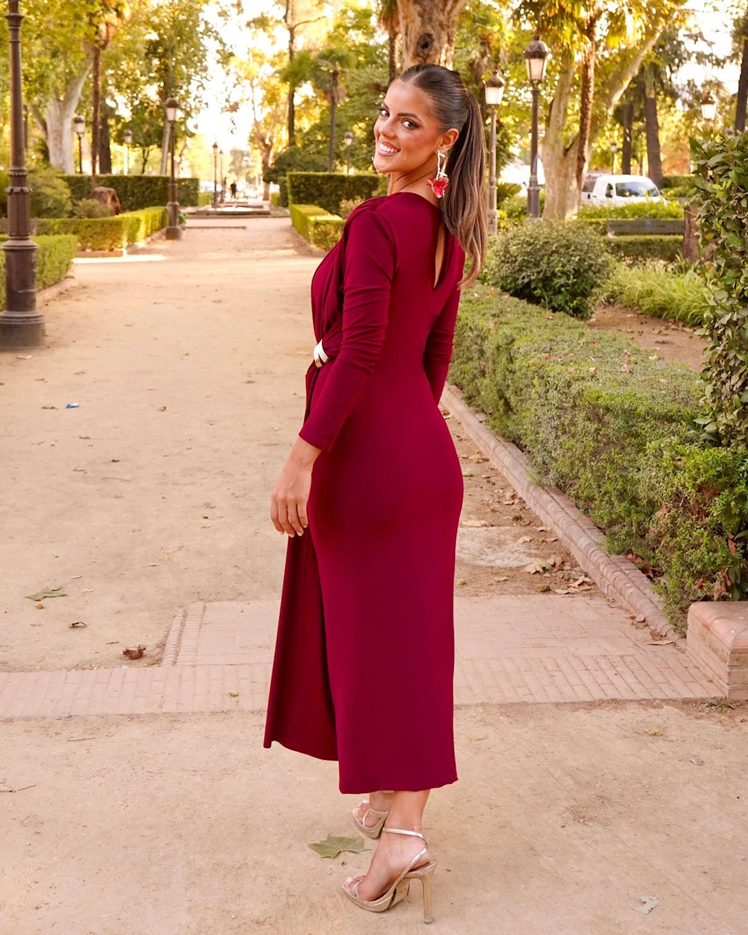 Vestido Carola granate